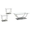 Danville 3-piece Glass Top Coffee and End Table Set Chrome