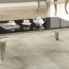 Carone Rectangular Glass Top Coffee Table Black and Chrome