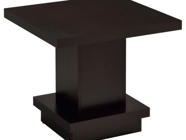 Reston Square Engineered Wood Side End Table Cappuccino