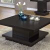 Reston Square Engineered Wood Coffee Table with Casters Cappuccino
