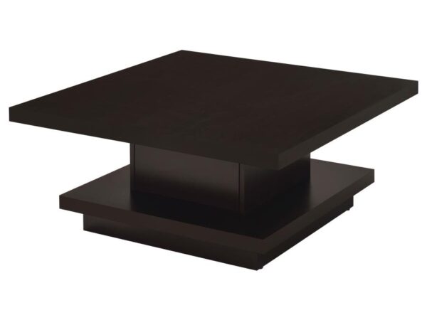 Reston Square Engineered Wood Coffee Table with Casters Cappuccino