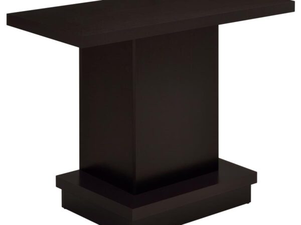 Reston Engineered Wood Pedestal Console Table Cappuccino