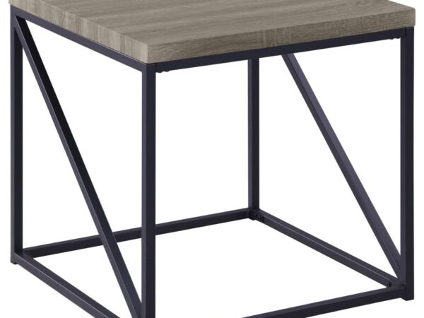 Birdie Square Engineered Wood End Table Sonoma Grey