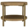 Arini Round End Side Table With Storage Shelf Sand Wash