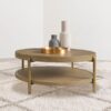 Arini Round Coffee Table With Storage Shelf Sand Wash