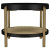 Arini Round End Side Table With Storage Shelf Black