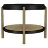 Arini Round End Side Table With Storage Shelf Black