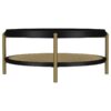 Arini Round Coffee Table With Storage Shelf Black