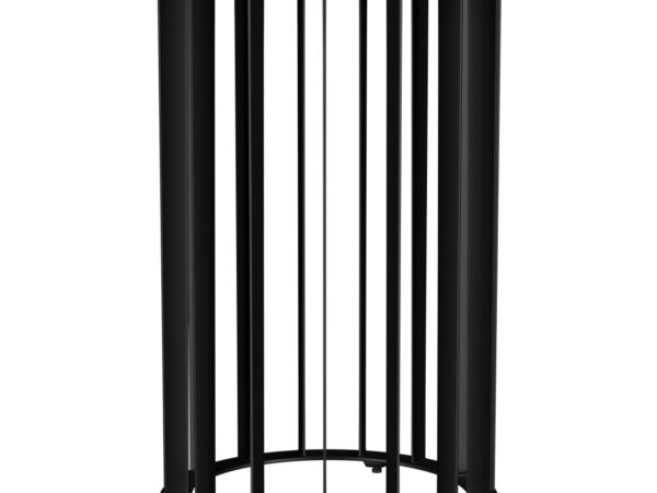 Haven Round Genuine White Marble Top End Side Table Black