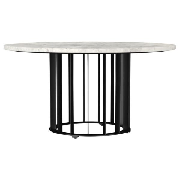 Haven 2-piece Round Marble Coffee and End Table Set Black