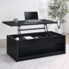 Knapp Lift Top Cocktail Coffee Table with Dual Drawers Black