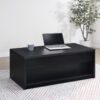 Knapp Lift Top Cocktail Coffee Table with Dual Drawers Black