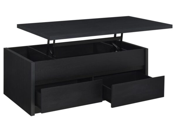 Knapp Lift Top Cocktail Coffee Table with Dual Drawers Black