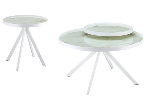 Briggs 2-piece Round Coffee and End Table Set White