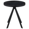 Briggs Round Marble Printed Glass Top End Table Black