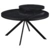 Briggs Round Marble Printed Glass Top Coffee Table Black