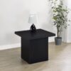 Devar Square Engineered Laminate End Side Table Black
