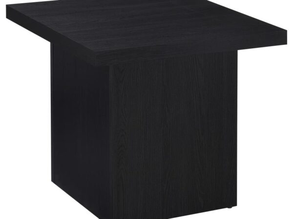 Devar Square Engineered Laminate End Side Table Black
