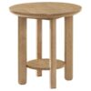 Ottowa Round Wood Side End Table with Shelf Washed Oak