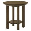 Ottowa 22-Inch Round Wood Side End Table with Shelf Brown