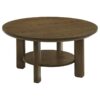 Ottowa 2-piece Round Wood Coffee Table Set Brown