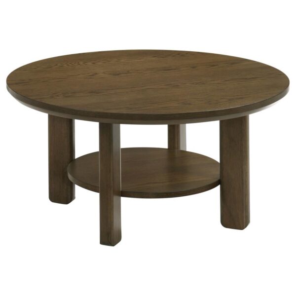 Ottowa 3-piece Round Wood Coffee Table Set Brown