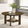 Ottowa 35-inch Round Wood Cocktail Coffee Table Brown