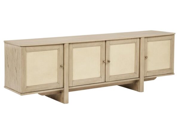 Kailani 79-inch 4-door Cane TV Stand Media Console Beige Oak