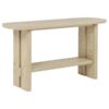 Kailani Coastal Sofa Console Table with Shelf Beige Oak