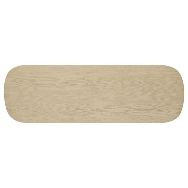 Kailani Coastal Sofa Console Table with Shelf Beige Oak