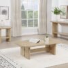 Kailani Coastal Sofa Console Table with Shelf Beige Oak