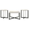 Tobin 3-piece Marble Top Coffee and End Table Set White
