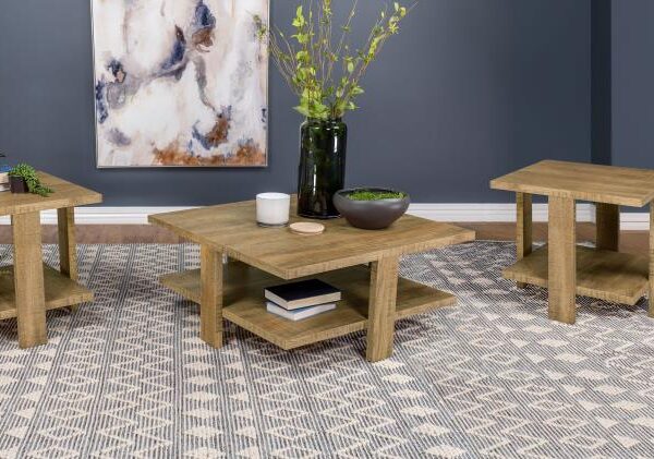 Dawn 3-piece Round Coffee and End Table Set Mango Brown