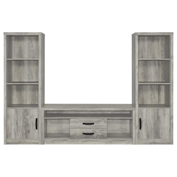 Burke 3-shelf Engineered Wood Media Tower Grey Driftwood