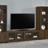 Sachin 3-shelf Engineered Wood Media Tower Dark Pine