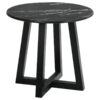 Skylark Round Marble-like SmartTop Side End Table Black