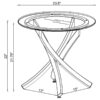 Brooke Round Glass Top Side End Table Metal Base Brass
