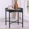 Ozella Round End Side Table with Recessed Top Sandy Black