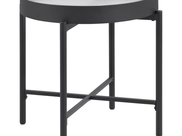 Ozella Round End Side Table with Recessed Top Sandy Black
