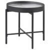 Ozella Round End Side Table with Recessed Top Sandy Black