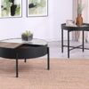 Ozella 2-piece Round Coffee and End Table Set Sandy Black