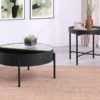 Ozella 2-piece Round Coffee and End Table Set Sandy Black