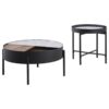 Ozella 2-piece Round Coffee and End Table Set Sandy Black