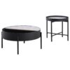 Ozella 2-piece Round Coffee and End Table Set Sandy Black