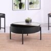 Ozella 3-piece Round Coffee and End Table Set Sandy Black
