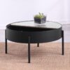 Ozella Round Coffee Table with Hidden Storage Sandy Black