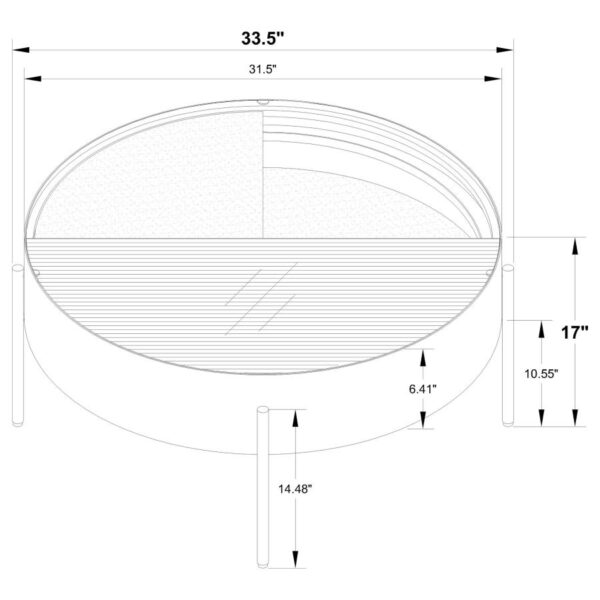Ozella Round Coffee Table with Hidden Storage Sandy Black