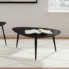 Odessa Triangular Solid Wood Coffee Table Black