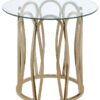 Monett Round Glass Top Side End Table Chocolate Chrome