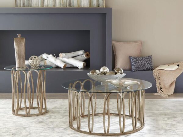 Monett 2-piece Coffee and End Table Set Chocolate Chrome